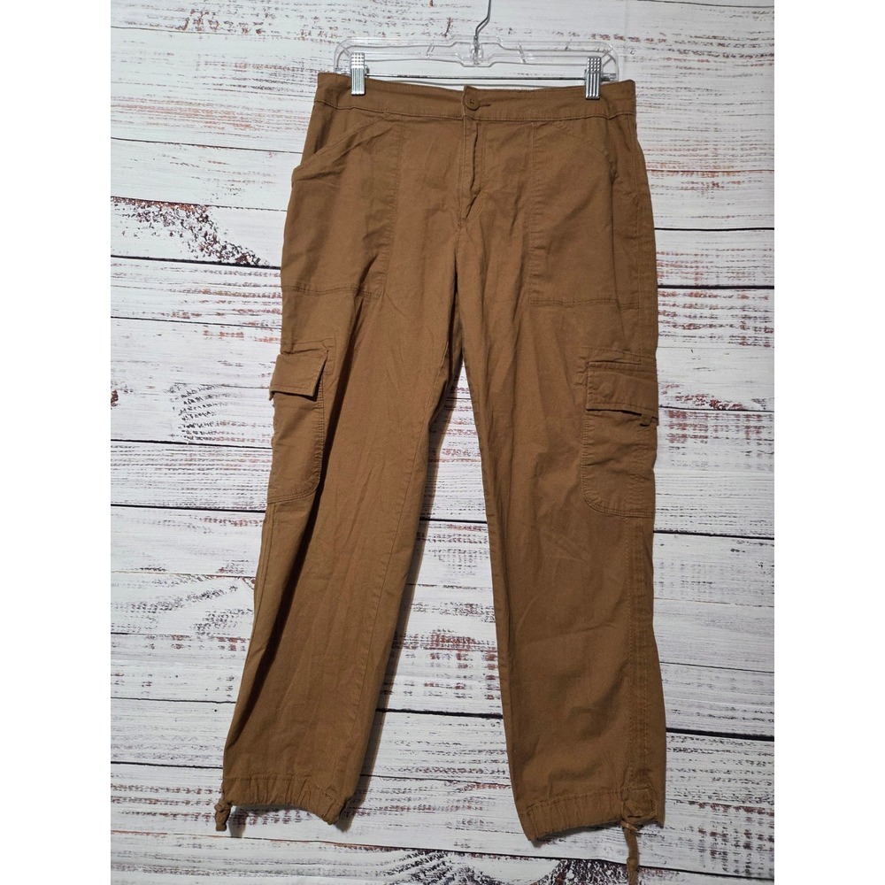 Social Standard by Sanctuary Women Brown Cargo Pants Adjustable Hem M Street